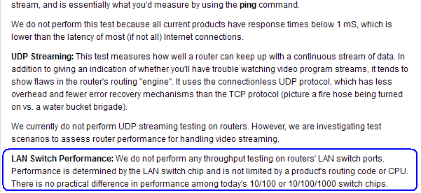 Пояснение о тестировании производительности проводных локальных сетей.