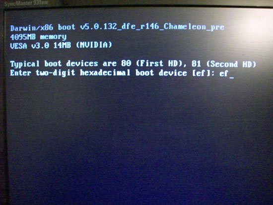 Установка Mac ОS Х на PC с применением USB-flash методом «132»