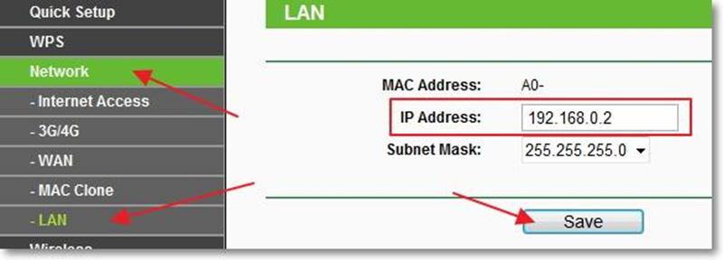 Изменение IP-адреса